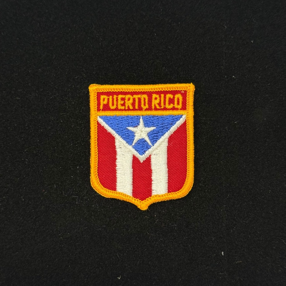 Puerto Rico Flag Shield Embroidered Patch Sew On Souvenir Red White Blue Yellow